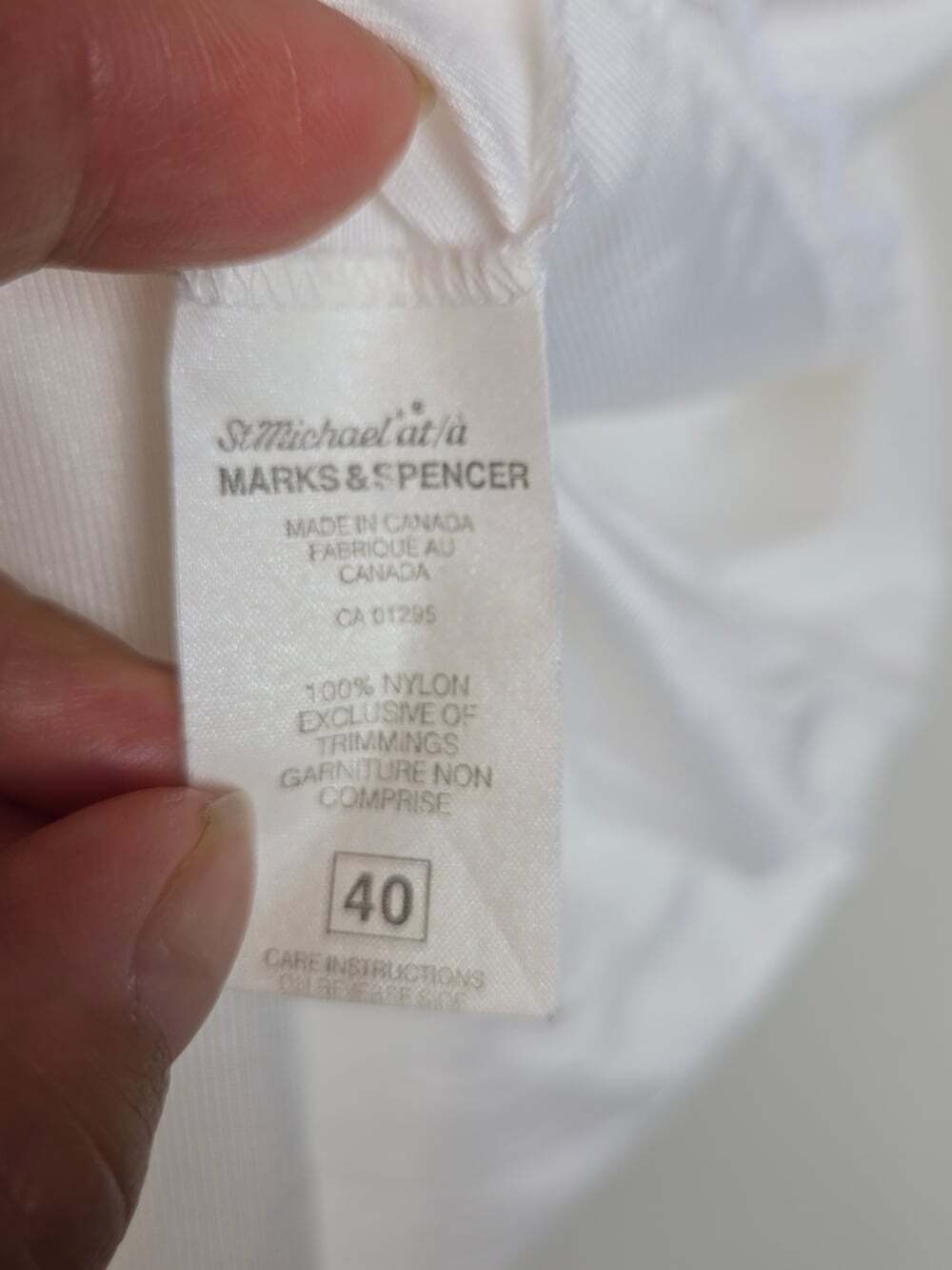 Vintage St Michael Marks & Spencer White Nylon Lace Slip Dress Nightgown 40 (L) - Picture 7 of 8